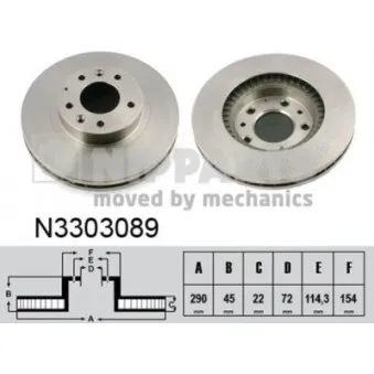 Jeu de 2 disques de frein avant NIPPARTS OEM N12Y3325X
