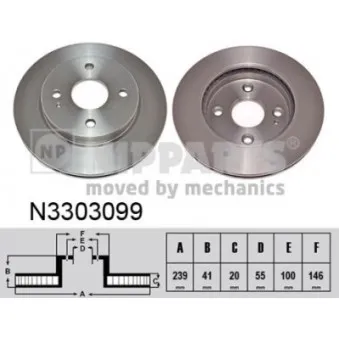 Jeu de 2 disques de frein avant NIPPARTS OEM D65133251