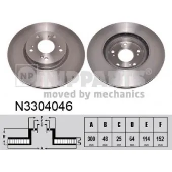 Jeu de 2 disques de frein avant NIPPARTS OEM 45251SCAE50