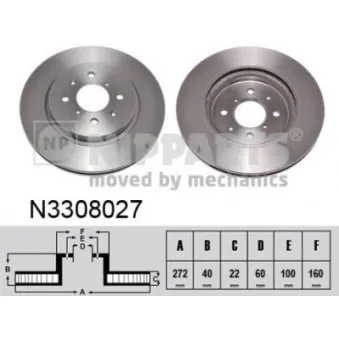 NIPPARTS N3308027 - Jeu de 2 disques de frein avant