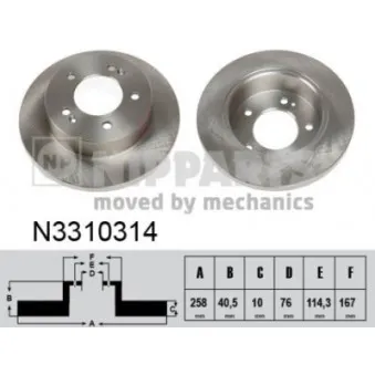 Jeu de 2 disques de frein arrière NIPPARTS OEM 584111P300