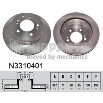 NIPPARTS N3310401 - Jeu de 2 disques de frein arrière