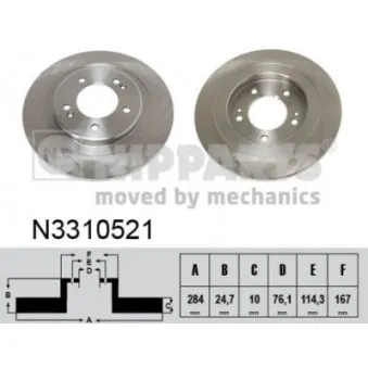 Jeu de 2 disques de frein arrière NIPPARTS OEM 584113Z100