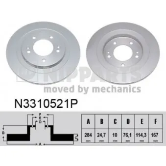 Jeu de 2 disques de frein arrière NIPPARTS OEM 584113Z100
