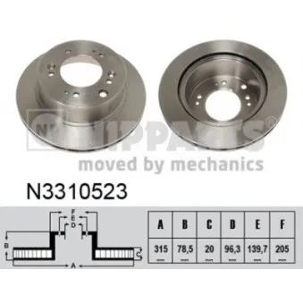 Jeu de 2 disques de frein arrière NIPPARTS OEM 584113E500