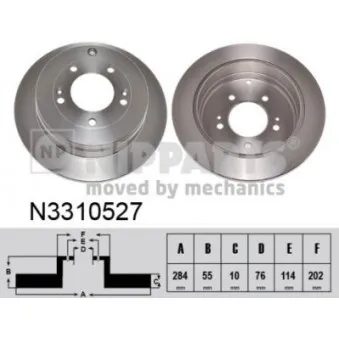 Jeu de 2 disques de frein arrière NIPPARTS OEM 584113L000