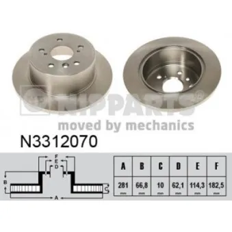 Jeu de 2 disques de frein avant NIPPARTS OEM 4243106170