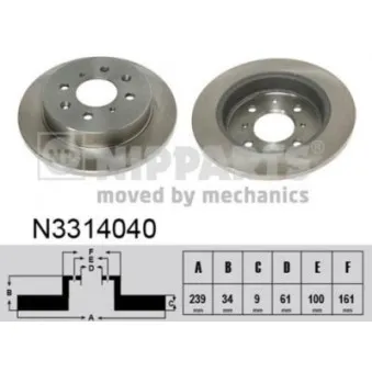 Jeu de 2 disques de frein avant NIPPARTS OEM 42510TG0T00
