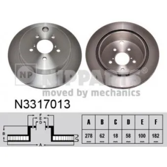 Jeu de 2 disques de frein arrière NIPPARTS OEM 26700SG000