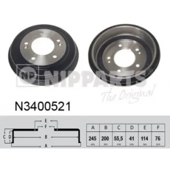 Tambour de frein NIPPARTS N3400521