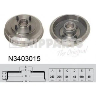 Tambour de frein NIPPARTS OEM DD3226250C
