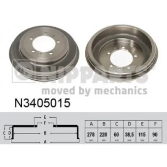 Tambour de frein NIPPARTS N3405015