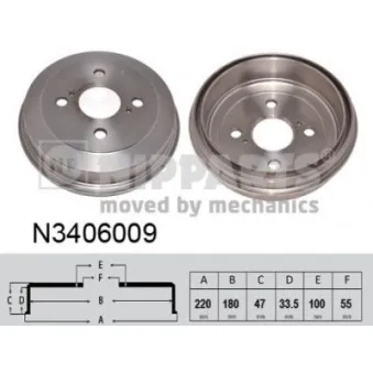 Tambour de frein NIPPARTS N3406009