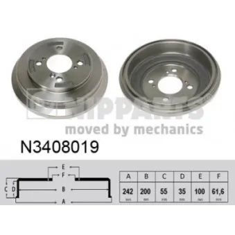 Tambour de frein NIPPARTS N3408019
