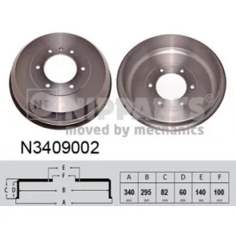 NIPPARTS N3409002 - Tambour de frein