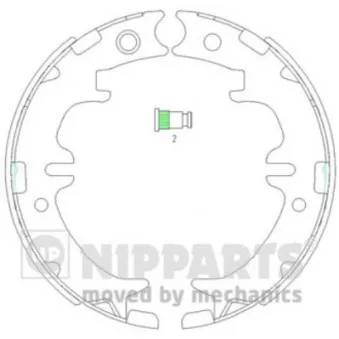 NIPPARTS N3502083 - Jeu de mâchoires de frein, frein de stationnement