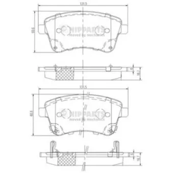 Jeu de 4 plaquettes de frein avant NIPPARTS OEM 581011PA00