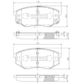 Jeu de 4 plaquettes de frein avant NIPPARTS OEM 581011KA00