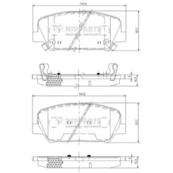 Jeu de 4 plaquettes de frein avant NIPPARTS OEM 581012MA00