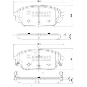 Jeu de 4 plaquettes de frein avant NIPPARTS OEM 581013JA50