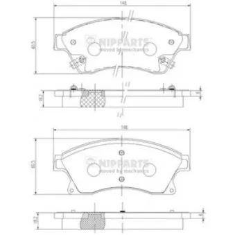 Jeu de 4 plaquettes de frein avant NIPPARTS OEM 13374966