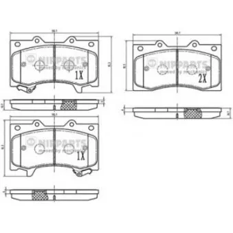 Jeu de 4 plaquettes de frein avant NIPPARTS OEM D10601LB2A