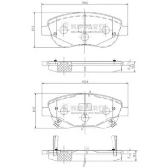 Jeu de 4 plaquettes de frein avant NIPPARTS OEM 0446505260