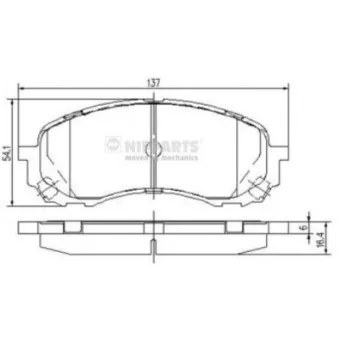 Jeu de 4 plaquettes de frein avant NIPPARTS OEM 26296AE190