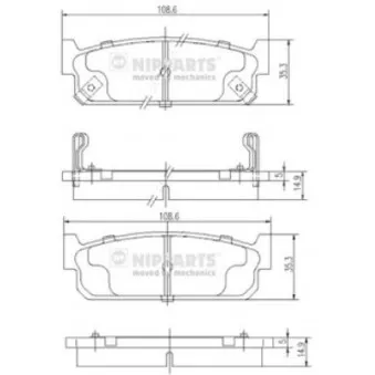 NIPPARTS N3611055 - Jeu de 4 plaquettes de frein arrière