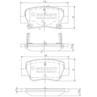 Jeu de 4 plaquettes de frein arrière NIPPARTS OEM 0446605041