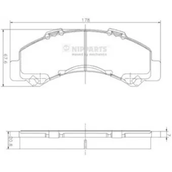 Jeu de 4 plaquettes de frein avant NIPPARTS N3619003 pour ISUZU N NPR 66 P - 120cv