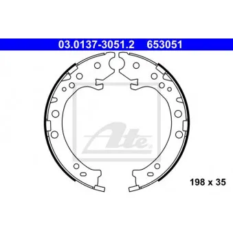 ATE 03.0137-3051.2 - Jeu de mâchoires de frein, frein de stationnement