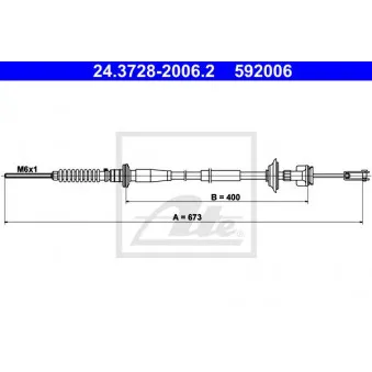 ATE 24.3728-2006.2 - Tirette à câble, commande d'embrayage