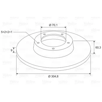 Jeu de 2 disques de frein arrière VALEO OEM 42510TL0G51