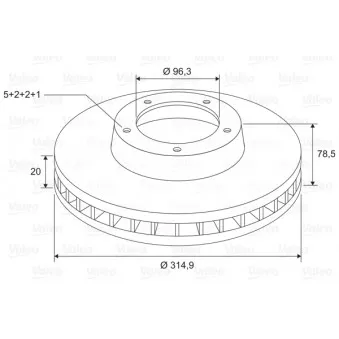 Jeu de 2 disques de frein arrière VALEO OEM 584113E500