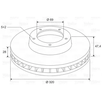 Jeu de 2 disques de frein avant VALEO OEM 517122T100