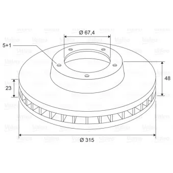Jeu de 2 disques de frein arrière VALEO OEM 13501303