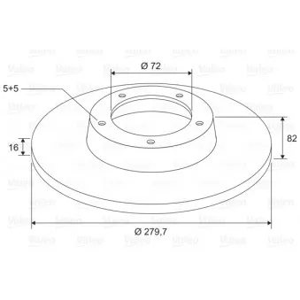 Jeu de 2 disques de frein arrière VALEO OEM 4249L0