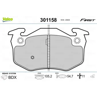 Jeu de 4 plaquettes de frein arrière VALEO OEM 7701204626