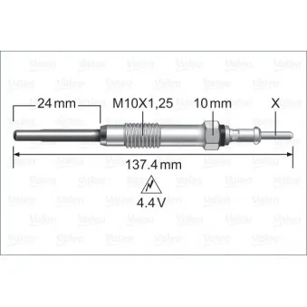 Bougie de préchauffage VALEO OEM 1214067