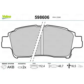 Jeu de 4 plaquettes de frein avant VALEO OEM 0446559020