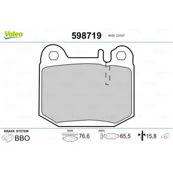 Jeu de 4 plaquettes de frein arrière VALEO OEM A1634201120
