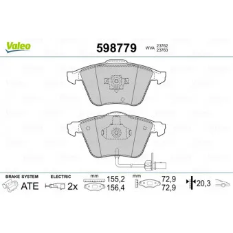 Jeu de 4 plaquettes de frein avant VALEO OEM 4E0698151F