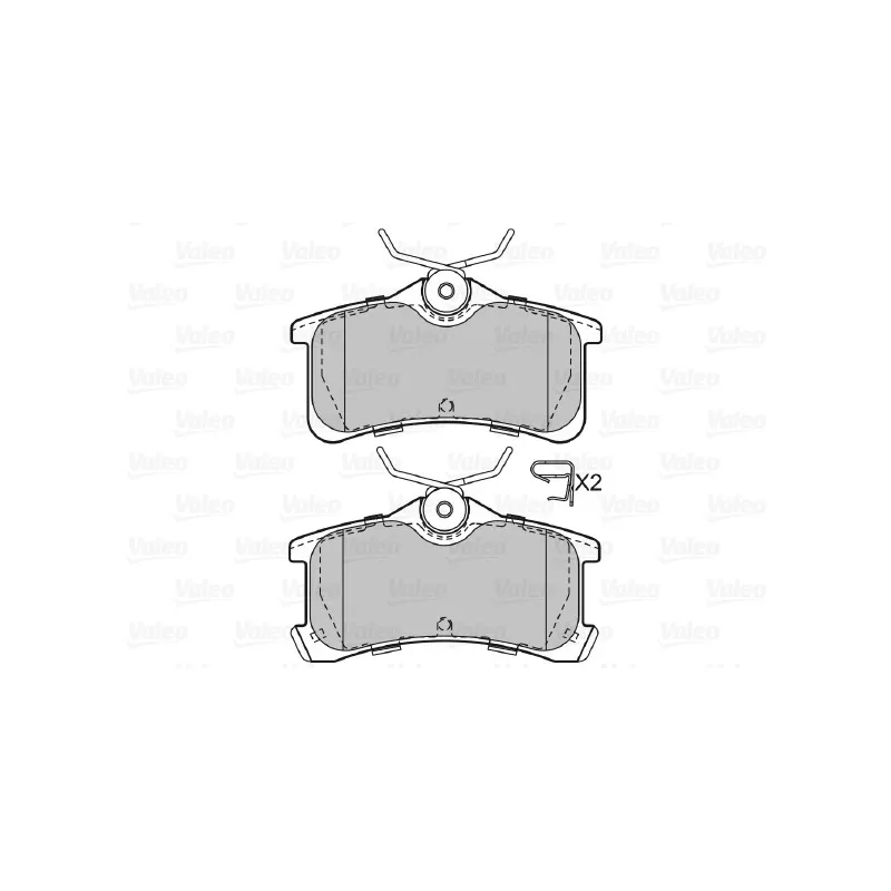 Jeu de 4 plaquettes de frein arrière VALEO 598810 - Visuel 1