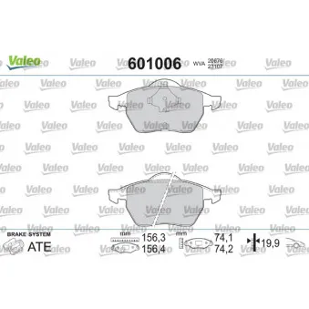 Jeu de 4 plaquettes de frein avant VALEO OEM 12759808