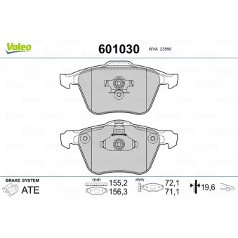 VALEO 601030 - Jeu de 4 plaquettes de frein avant