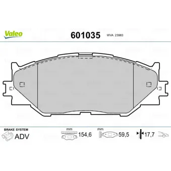 Jeu de 4 plaquettes de frein avant VALEO OEM 0446553040