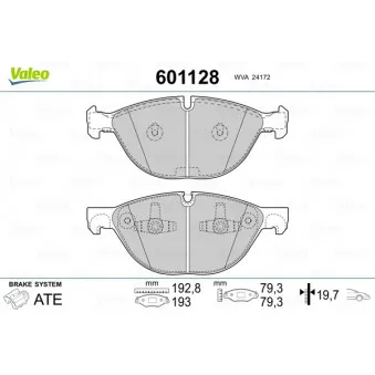 Jeu de 4 plaquettes de frein avant VALEO OEM 34116791514