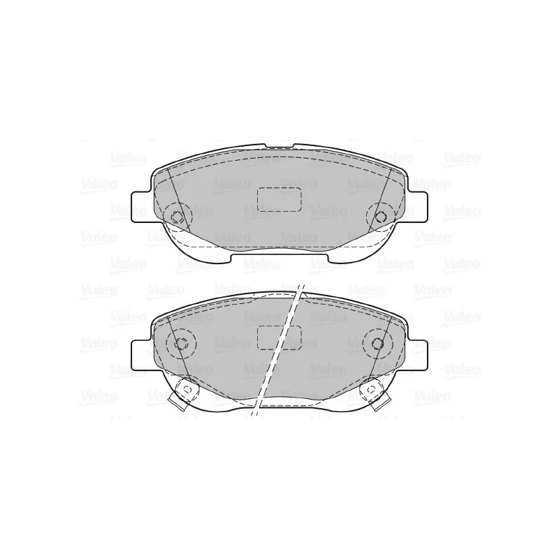 Jeu de 4 plaquettes de frein avant VALEO 601290 - Visuel 1