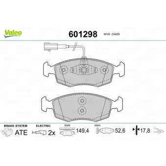 Jeu de 4 plaquettes de frein avant VALEO OEM 77366270